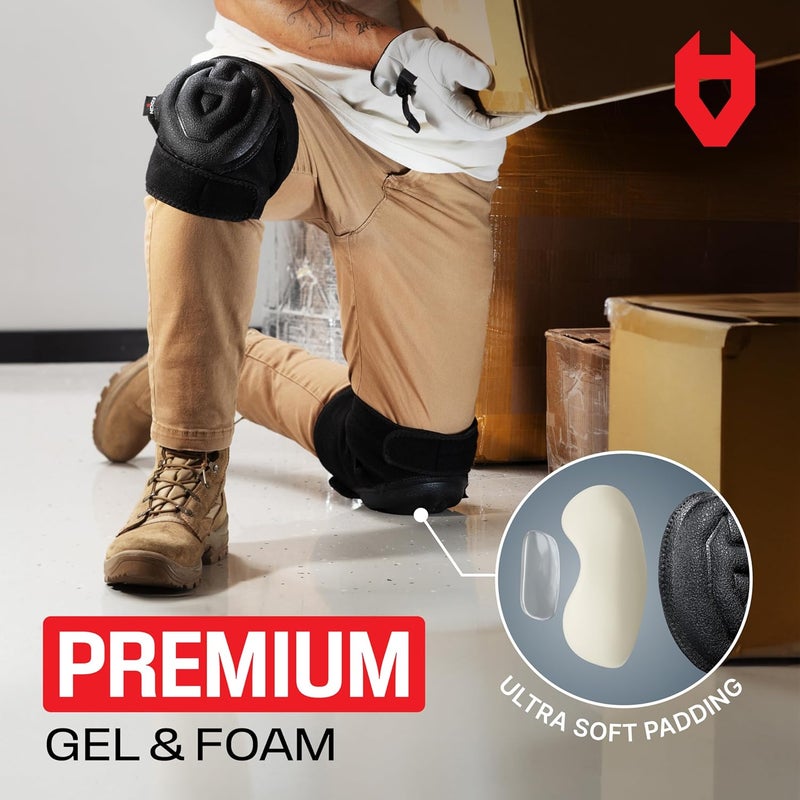 NoCry Gel Knee Pads for Men and Women with Soft Foam Cushion — Waterproof Anti-Slip Cap and Easy to Use, Adjustable Non-Slip Straps — Durable, Lightweight Design — Perfect for Gardening Work - Image 3